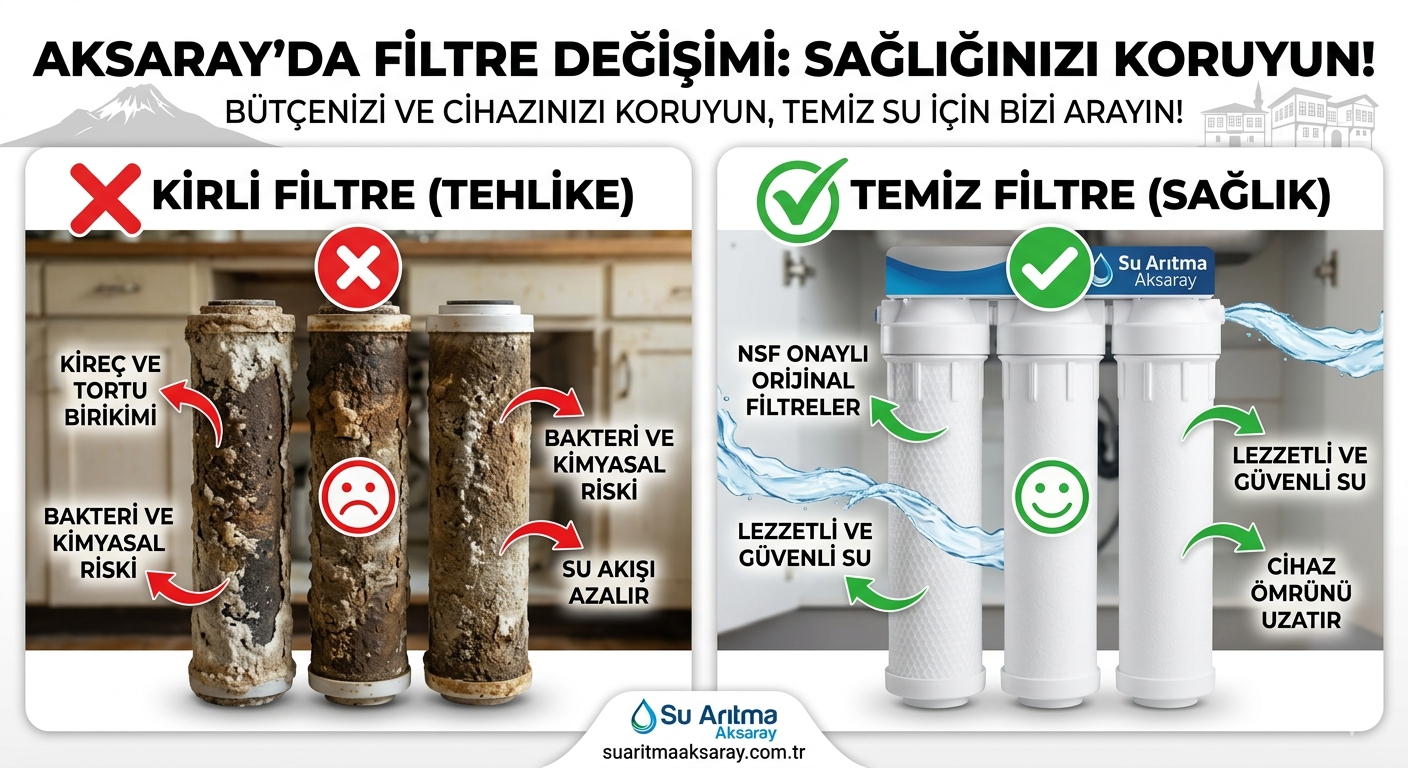 Aksaray’da Su Arıtma Filtre Değişimi Ne Zaman Yapılmalı? (Tehlikeyi Göz Ardı Etmeyin!)